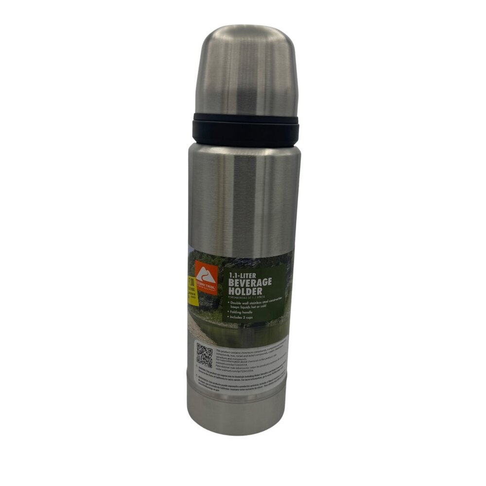 Ozark Trail 1.1-Liter Stainless Steel Beverage Holder With Folding Handle